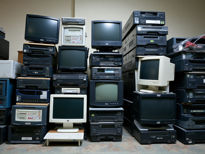 Televizoare și calculatoare vechi, pregătite pentru reciclare